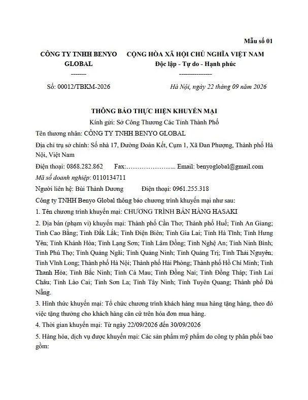 CHƯƠNG TRÌNH KHUYẾN MÃI HASAKI